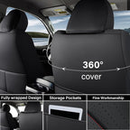 Coverado Tacoma Seat Covers, Car Seat Covers Front Seats, Leather Seat Covers for Cars Car Seat Protector Cushion Tacoma Accessories Custom Fit 2005-2023 Toyota Tacoma Double/Crew Cab(Red) - Image 2