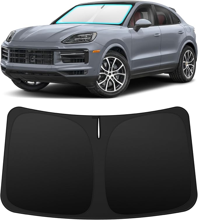 INSAUTO Custom Fit Windshield Sun Shade for Porsche Cayenne 2019–2026 | Foldable Front Window Sunshade Car Accessories, UV & Heat Reflector, Keeps Interior Cool, Includes Storage Bag by INSAUTO