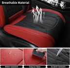 MINGBRON Car Seat Covers,Breathable and Waterproof Faux Leather Automotive Seat Covers for Cars SUV Pick-up Truck Sedan,Universal Anti-Slip Driver Seat Covers Wine Red - Image 4