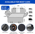 Dog Car Seat Cover for Back Seat 600D Scratchproof Nonslip Durable Waterproof Cars Pet Backseat Covers with Mesh Window Dogs Hammock for Car，SUV, Truck (60" W x 64" L) - Image 4