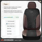 Coverado Seat Covers for Car 5 Seats, Leather Car Seat Covers Fullset, Breathable Mesh Front and Rear Protectors, Coffee Luxury Automotive Covers, Universal Fit for SUV, Truck, Sedan - Image 5