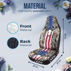 GENANY Hunting Car Seat Covers, 2-Piece Front Seat Set | 2-piece polyester front seat cover set, each 49.5 x 19.6 inches, with adjustable straps and hooks - Image 4
