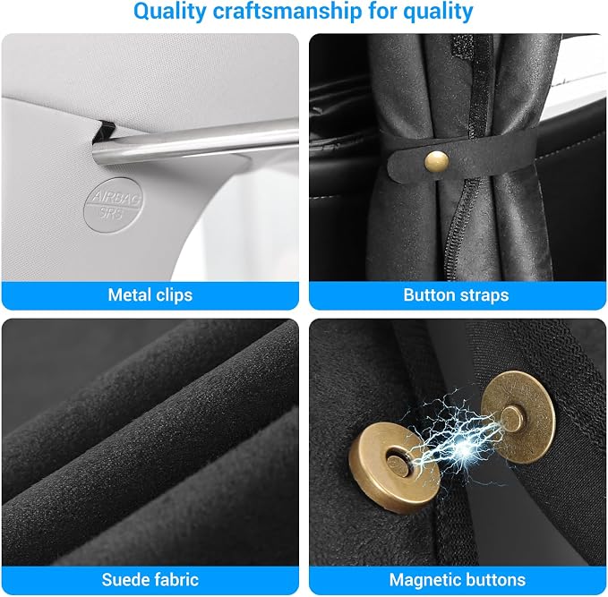 XCBYT Car Privacy Divider Curtain for SUV Van, Adjustable Blackout Rod | Blocks 98% light for camping & nursing. Requires B-pillar gap. Center divider only; side windows remain exposed - Image 4
