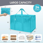 TICONN 6 Pack Extra Large Moving Bags Heavy Duty with Zippers & Carrying Handles, Durable Storage Bags Moving Boxes for Closet Organizers and Storage (6 Pack, Aqua) - Image 5
