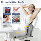 Memory Foam Seat Cushion for Sciatica & Back Pain Relief - Ergonomic Chair Pad with Adjustable Strap & Supportive Comfort Cover, Non-Slip for Car, Truck, Office Chair - Light Gray - Image 2