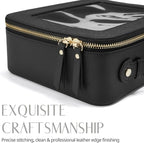 Clear Toiletry Bag 2 Pack, Travel Makeup Bag Medium and Large Black | Structured Clear Cosmetic Case with Zipper, Car Essential Organizer Bag for Women, Waterproof PU Leather, Wide Open Portable - Image 8