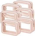 Hsei 6 Pcs Clear Makeup Bags Diaper Bag Organizer Travel Toiletry Bags with Zipper Clear Cosmetic Organizer Car Storage Pouch Bridesmaid Gift for Women Beach Vacation (Skin Tone) by Hsei