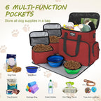 Dog Travel Bag Airline Approved–Pet Travel Tote with Collapsible Bowls,Food Containers & Feeding Mat–Multi-Pocket Organizer for Dogs & Cats, Durable & Water-Resistant for Hiking,Trips,Outdoors - Image 4