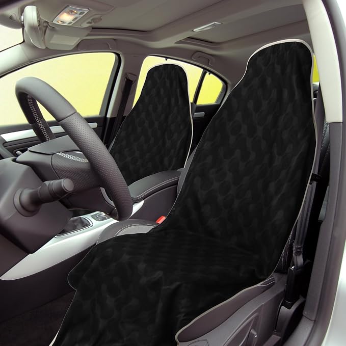 Lonfliness 2PCS Car Seat Cover Towel Non Slip Front Seat Car Seat Towel Athletic Running Towel Washable Seat Cover for Gym Workout Sweat Outdoor Sport Beach Hiking Yoga (Midnight) - Image 6
