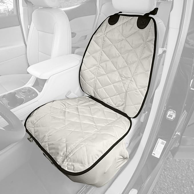 4Knines Heavy Duty Front Bucket Seat Cover for Dogs, Waterproof, Tan | Heavy-duty with K9-Shield waterproof protection. Fits captain & bucket seats. Nonslip. Easy install & clean. - Image 6