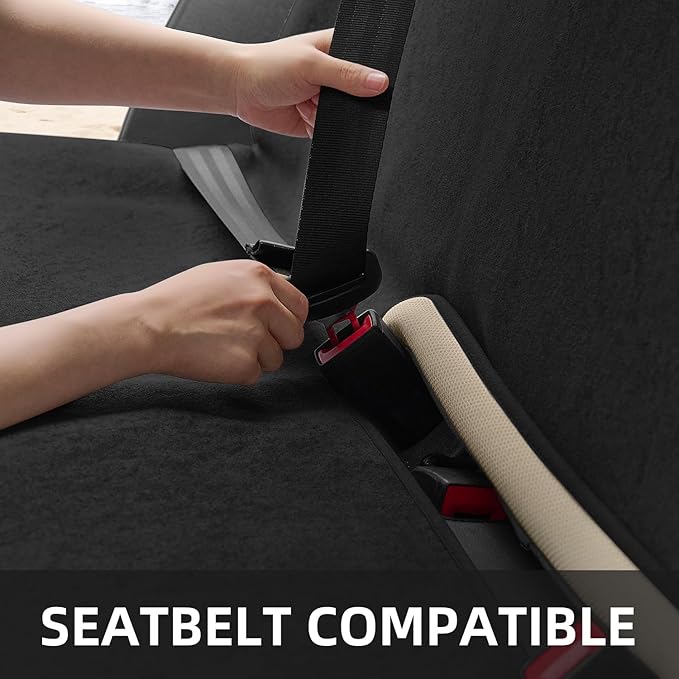 Waterproof Car Seat Cover Full Sets Interior Sets Universal Fits Car Sweat Towel for Trucks SUV Van Car Seat Protector Black Protector Cloth Seats Pack of 3 - Image 6