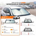 [2026 Upgraded] DooGooCoo Windshield Sun Shade for Subaru Crosstrek 2018-2025 2026 [Cooling Ice-Crystal, 100% Sun Block ] Sunshade for Car Windshield for Subaru Crosstrek Sun Shade, Custom Fit. - Image 2