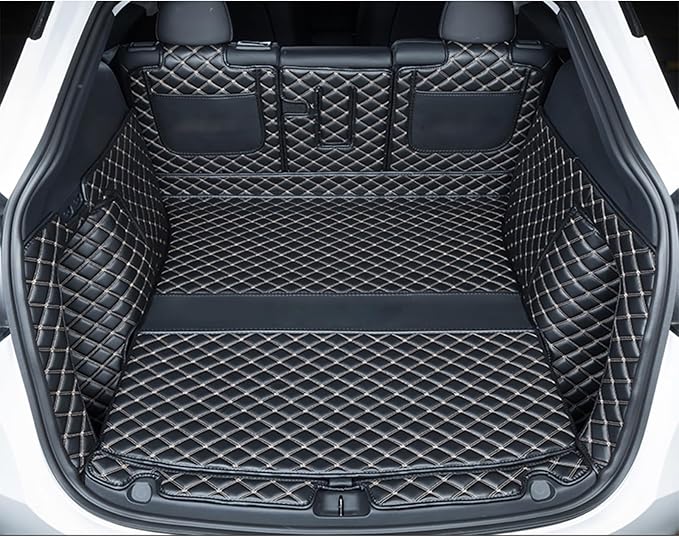 Cargo Mat Compatible with Tesla Model Y 5-Seater 2020-2025 | Car Trunk Liner, Rear Trunk Cover, Back Seat Protector, High Sides Panel Protector, Door Sill Protector by ZYCHUANGYING