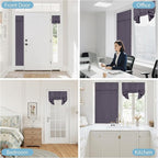 RYB HOME Blackout Door Window Curtains for Kitchen Back/Front Frchen Door | Self Adhesive, Privacy Glass Window Curtain, Half curtains for Windows, Renter Friendly, W26 x L40, Grayish Purple, 1 Panel - Image 9