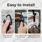 2 Pack Car Headrest Hooks, Heavy Duty Metal Purse Holders, Black | Adjustable Seat-back Organizers for Handbags, Grocery Bags and Accessories, Universal Fit for Front and Rear Seats - Image 4
