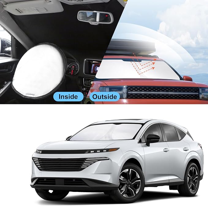 Front Windshield Sun Shade Foldable Front Window Sun Shade Visor Custom Fit for 2024-2026 Hymdai Santa Fe Block UV Rays Heat Sun Shield Keep Car Cooler Car Accessories - Image 5