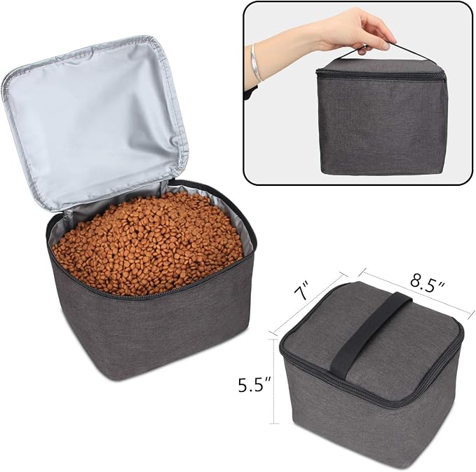 Teamoy 2 Layer Dog Travel Bag, Pet Supplies Weekend Tote Organizer, Black | Large Dog Bag for Supplies with 2 Silicone Collapsible Bowls, 2 Food Carriers, 1 Water-Resistant Placemat - Image 6