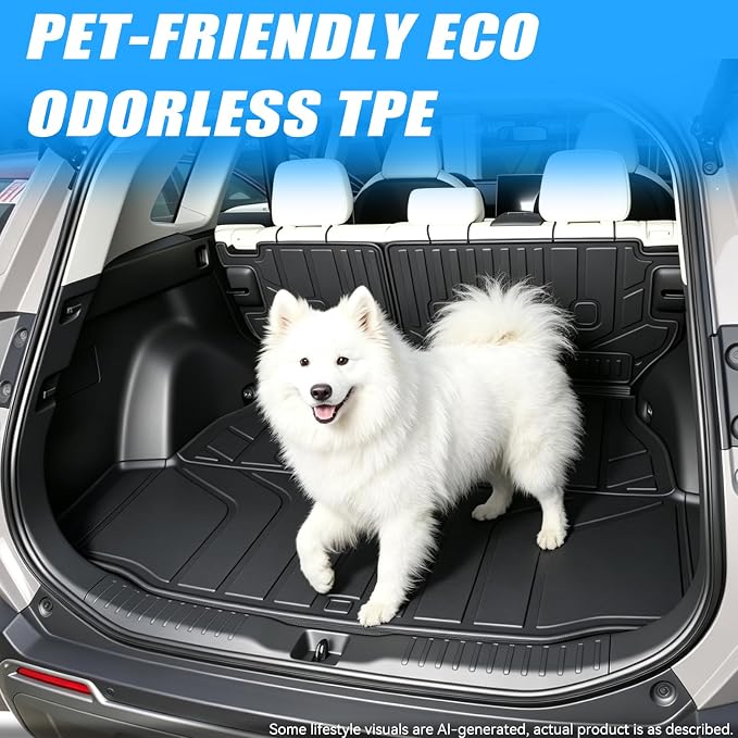 GYGY Cargo Mat Trunk Liner with Backrest Mats Fit for 2026 Toyota RAV4 PHEV (Integrated One-Piece Design, Not for Gas/HEV), All Weather Waterproof TPE Rear Cargo Tray - Image 3