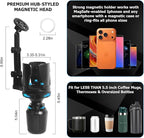 Frani Car Cup Holder Expander with Magnetic Phone Mount | Adjustable Insert Fits 2.68-4.33" Holders, 360° Adjustable Neck, Strong N52 Magnets, iPhone Samsung Compatible - Image 3