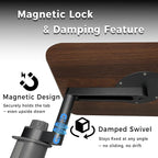 Wood Car Desk for Laptop, No Wobble Car Cup Holder Table | 360° Rotation,Damped swivel,Magnetic Lock,13 * 9.8 inch,Laptop Holder For Car,for Tesla & Most Vehicles - Image 5