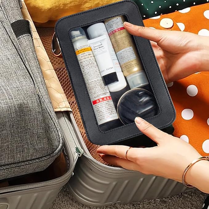 Clear Makeup Bag Small, TSA Approved Portable Toiletry Bag with Zipper Cosmetic Travel Bag Makeup Organizer Case Mini Makeup Pouch for Purse Car Organizer Bag for Women Men - Image 4