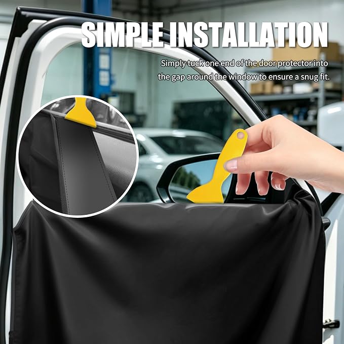 2PCS 41"x35" Waterproof Car Door Protectors as Window Tint Tools | Anti-Scratch Car Door Covers for Dogs with Long Tab,Universal Door Panel Cover Fits Car Detailing Specialist and Pet Owners - Image 5