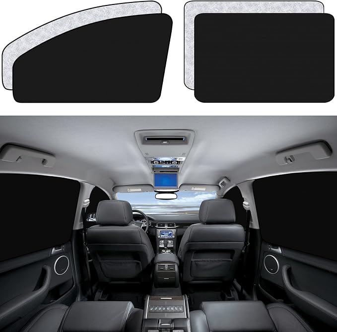 ZATOOTO Magnetic Car Window Shade for Side Window Car Privacy Curtains 4pcs | Full Blackout, UV‑Block, Heat Insulation, Metal Frame Fit, For Naps, Camping, Travel, Baby Safety, and Daily Use by ZATOOTO