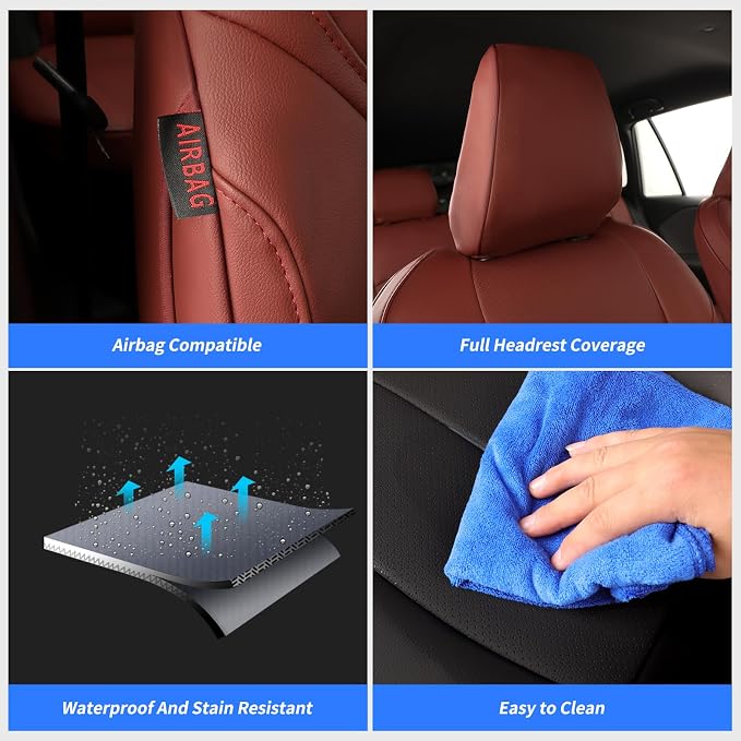 Custom Seat Covers for Toyota 2021-2026 Corolla Hatchback (Full Set,Wine) | 1:1 Custom Fit,Factory Look, - Image 6