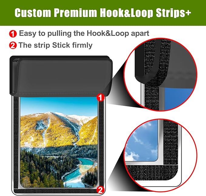 RV Door Window Shade Cover 25" (L) x 16" (W), Foldable Hook&Loop Design, RV Blackout Window Cover with UV Protection, Waterproof Fabric, Reflective - Image 2