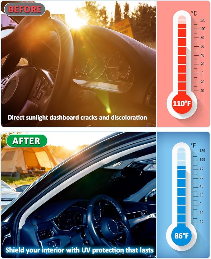 Sun Shade for Altima Windshield Sunshade fit 2013-2016 2017 2018 Nissan Altima Sedan Accessories Front Window Cover Shield Car Sun Visor Screen Protector Block UV Rays - Image 4