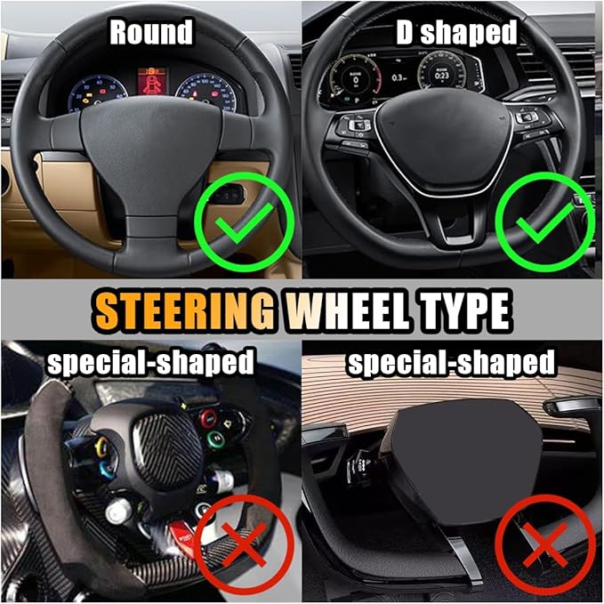 JOYCOURT 15 Inch Bling Soft Leather Car Steering Wheel Cover, Yellow | Colorful Rhinestones Design, Auto Elastic Protector for Women Girls, Crystal Diamond Car Accessories for Most Cars, SUVs - Image 5