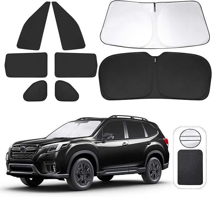 TINGLU Window Shades for Subaru Forester 2019-2024 Accessories Car Side Full Windows Rear Triangular Windshield Sun Shade Sun UV Rays & Privacy Protection for Camping,Napping,and Relaxing 8PCS by TINGLU