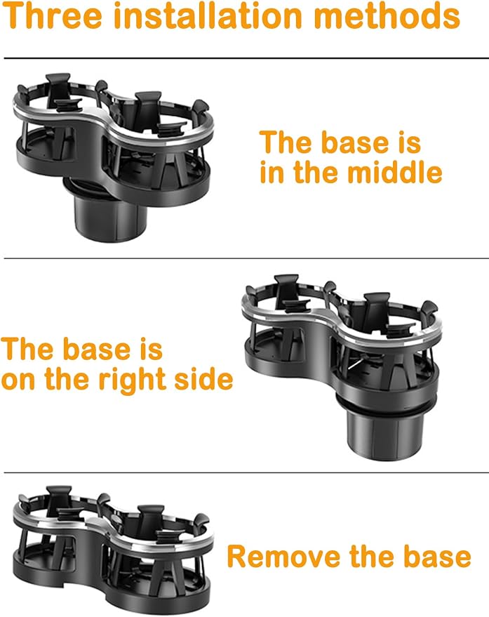 Car Cup Holder Expander with Adjustable Base Fits Mugs & Ashtray | Fit Bottle within 2.7”|With Expandable Base|2 in 1 Cup Holder Adapter| for Car with Expandable Insert - Image 3