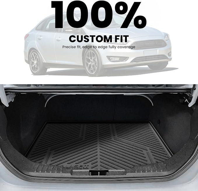 LASFIT Cargo Mat for Ford Focus 2012-2018 Fit Sedan,Not Fit Hatchback | Trunk Liner Cargo Mat(Gas Models Only, No Subwoofer)Fit All Weather,Waterproof Heavy Duty Rear Trunk Protector for Cargo Area - Image 2