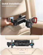 Lamicall Car Headrest Tablet Holder - 3 in 1 Extension Arm Tablet Car Mount | Road Trip Essentials for Kids, for 4.7-11" Devices, for iPad Pro Air Mini, Galaxy, Fire HD, Red - Image 5