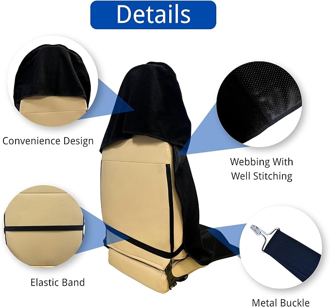 Waterproof Car Seat Cover for Front Seats, Protector for Cars SUVs Trucks, Sweat Towel Seat Covers Bucket for Gym,Workout,Beach,Hiking,Running (Black, 1PC) - Image 3