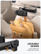 Lamicall Car Headrest Tablet Holder, Lockable Car Backseat Mount | 3 in 1 Extension Arm, Gifts Road Trip Essentials for Kids, for iPad Pro Air Mini, Fire HD, 4.7-13" Tablets - Image 2