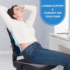 Lumbar Support Pillow for Office Chair, Back Support, Memory Foam, Blue | Improve Sitting Posture & Back Pain Relief. Lumbar Pillow Fits Office, Gaming & Car Chairs with Adjustable Dual Straps - Image 7