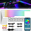 Dreamcolor Acrylic Interior Car LED Strip Light with Wireless APP, RGB 10 in 1 with 175 inches 612 LEDs Fiber Optic Strip Lights for Car, Dual Zone Symphony Neon Car Ambient Lighting by MAODANER