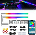 Dreamcolor Acrylic Interior Car LED Strip Light with Wireless APP, RGB 10 in 1 with 175 inches 612 LEDs Fiber Optic Strip Lights for Car, Dual Zone Symphony Neon Car Ambient Lighting by MAODANER
