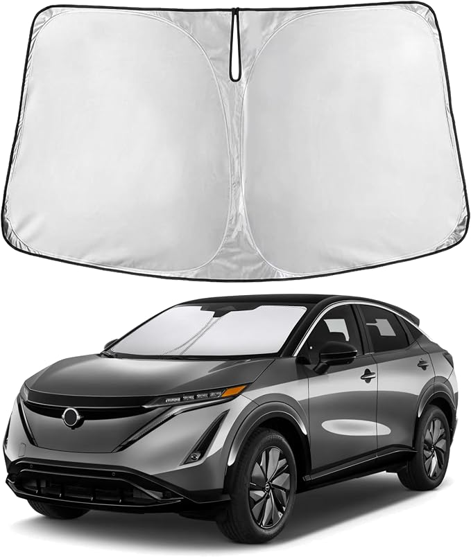 EcoNour Windshield Sunshade Compatible for Nissan AriyaEV 2023 2024 2025 | Sun Visor for Front Windshield & Window Sun Shade Cover, UV Heat Blocker & Protector, Car Accessories by EcoNour