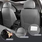 MINGBRON Leather Car Seat Covers,Car Seat Protector Waterproof,Seat Covers Full Set, Car Seat Protectors 5 Seats,Automotive Seat Covers Fit Most Cars Grey&Black - Image 7