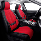 Coverado Front Seat Covers, Universal Seat Covers for Cars, Breathable Leather Car Seat Protector, Front Car Seat Covers, Seat Covers Waterproof, Driver Seat Cover Fit for Most Cars, BlackRed by COVERADOAUTO