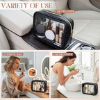 Hsei 6 Pcs Clear Makeup Bags Diaper Bag Organizer Travel Toiletry Bags with Zipper Clear Cosmetic Organizer Car Storage Pouch Bridesmaid Gift for Women Beach Vacation (Black) - Image 5