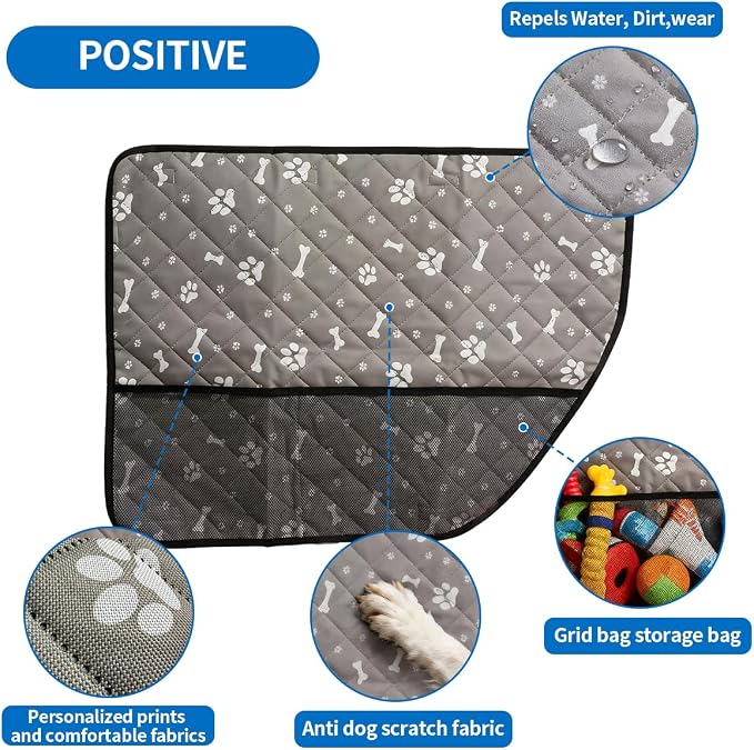 Dog Car Door Protector Protects The Door from Scratches By Dogs 2 Packs of Thickened 29X22 Inch PU Material Waterproof Door Panel Cover for Sedans Family Cars and Small SUVs (Camouflage) - Image 2