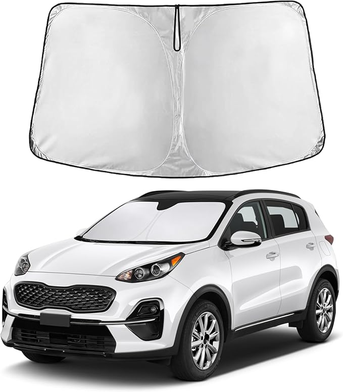 EcoNour Windshield Sunshade Compatible for Kia Sportage 2017-2020 2021 2022 | Sun Visor for Front Windshield & Window Sun Shade Cover, UV Heat Blocker & Protector, Car Accessories by EcoNour