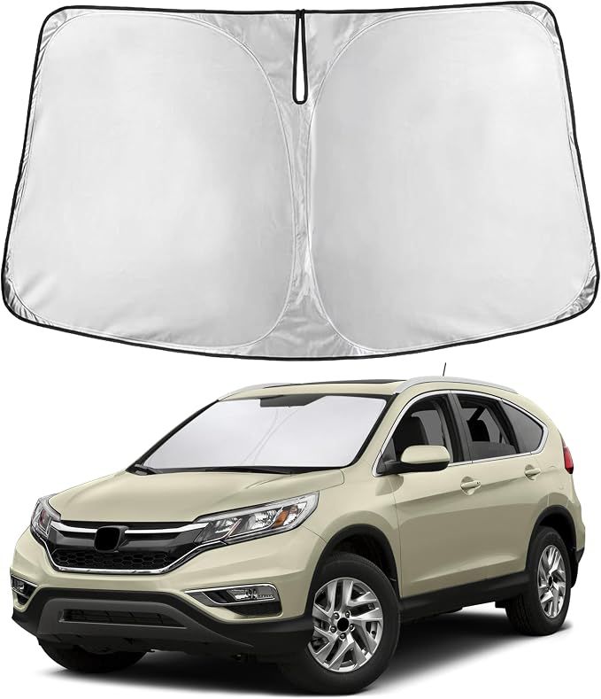 EcoNour Windshield Sunshade Compatible for Honda CR-V 2012-2014 2015 2016 | LX, EX, EX-L, Sport, Sport-L, Touring, Sun Visor for Front Window Sun Shade Cover, UV Protector, Car Accessories by EcoNour