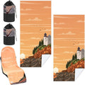 1 Pack Car Seat Towel Cover with Storage Bag, Mount Desert Island Style | 63 x 32 in Car Towel Seat Cover Non Slip Waterproof, Gym Workout Swimming Running, Machine Washable Sweat Absorbent Protector by Hahafelt