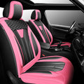 Fit Rogue Car Seat Covers Compatible with Nissan Rogue 2014-2026 - Premium Leather Waterproof Breathable，All-Weather Seat Cushion Protecto & Airbag Compatible （2 Front Seat, Pink & Black by Unknown