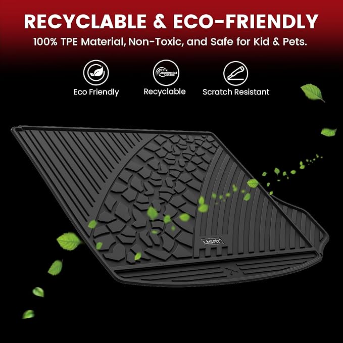 LASFIT Cargo Mat for Jeep Grand Cherokee WL 2022-2025 2026 5-Seat | Include 4xe, NOT for Grand Cherokee L, All Weather, TPE, Custom Fit, Trunk Mat, Cargo Liner, Black - Image 7